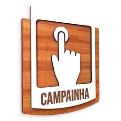 Placa De Sinalização | Campainha - MDF 15x13cm - P... - Victare Oficial - Direto do Fabricante