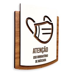 Placa De Sinalização | Uso de Máscara - MDF 15x13c... - Victare Oficial - Direto do Fabricante