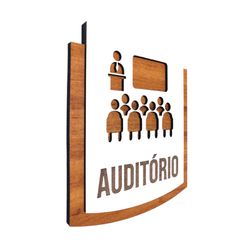 Placa De Sinalização | Auditório - MDF 15x13cm - P... - Victare Oficial - Direto do Fabricante