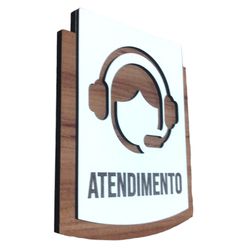 Placa de Sinalização - Atendimento MDF 15x13cm - P... - Victare Oficial - Direto do Fabricante
