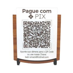 Placa de Sinalização | Pix - QR Code - MDF 15x13c... - Victare Oficial - Direto do Fabricante