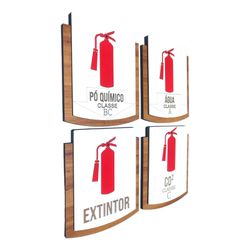 Kit Placa Sinalização | Extintor Com 4 Peças MDF 1... - Victare Oficial - Direto do Fabricante