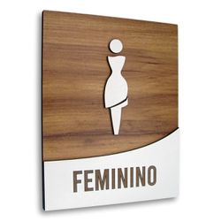 Placa De Sinalização | Feminino - MDF 18x14cm - RT... - Victare Oficial - Direto do Fabricante