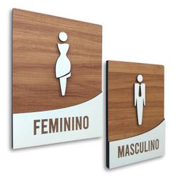 Kit Placa De Sinalização | Masculino - Feminino 18... - Victare Oficial - Direto do Fabricante