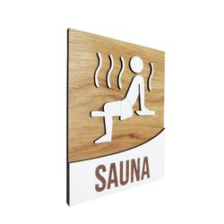 Placa De Sinalização | SAUNA - MDF 18x14cm - RT016... - Victare Oficial - Direto do Fabricante