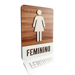 Placa De Sinalização | Feminino - MDF 21x30cm - SL... - Victare Oficial - Direto do Fabricante