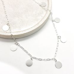 Chocker Moedinhas Chapinhas em Prata 925 - Vila das Pratas e Semijoias 