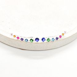 Brinco Earcuff Zircônias Color em Prata 925 - Vila das Pratas e Semijoias 