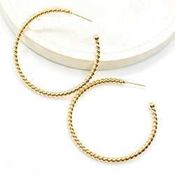 Brinco Meia Argola Rosquinha Banhado a Ouro - Vila das Pratas e Semijoias 