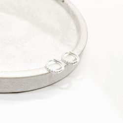 Brinco Argola Fina P Cravejada em Prata 925 - Vila das Pratas e Semijoias 