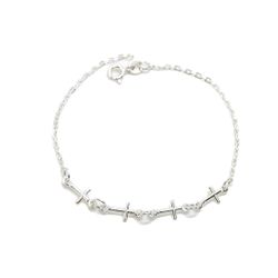 Pulseira Crucifixos em Prata 925 - Vila das Pratas e Semijoias 