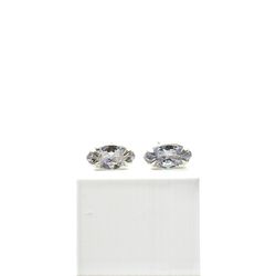 Brinco Zircônia Oval G em Prata 925 - Vila das Pratas e Semijoias 