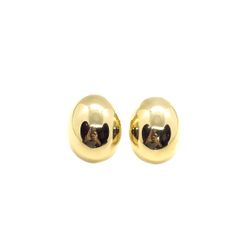 Brinco Maxi Bottom Oval Banhado a Ouro - Vila das Pratas e Semijoias 