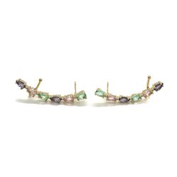 Brinco Earcuff Candy Colors Banhado a Ouro - Vila das Pratas e Semijoias 