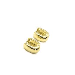 Brinco Argola M Bold Quadrada Banhado a Ouro - Vila das Pratas e Semijoias 