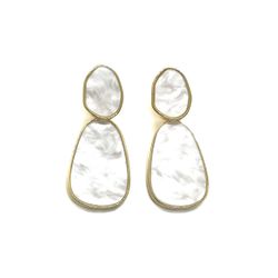 Brinco Maxi Organic Perolado Banhado a Ouro - Vila das Pratas e Semijoias 