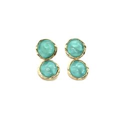 Brinco Duo Acqua Banhado a Ouro - Vila das Pratas e Semijoias 
