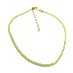 Choker Cristais Verde Peridoto Banhado a Ouro - Vila das Pratas e Semijoias 