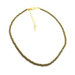 Choker Cristais Verde Musgo Banhado a Ouro - Vila das Pratas e Semijoias 