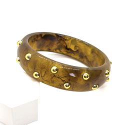 Bracelete Acrílico Boho Banhado a Ouro - Vila das Pratas e Semijoias 