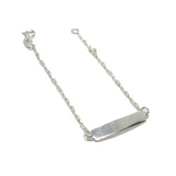 Pulseira Infantil Plaquinha Basic em Prata 925 - Vila das Pratas e Semijoias 