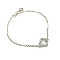 Pulseira Trevo Cristal em Prata 925 - Vila das Pratas e Semijoias 