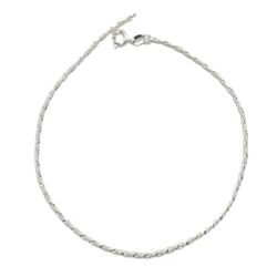 Tornozeleira Cordão Baiano Fino em Prata 925 - Vila das Pratas e Semijoias 