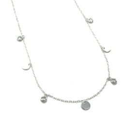 Corrente Choker Moedinhas e Zircônias em Prata 925... - Vila das Pratas e Semijoias 