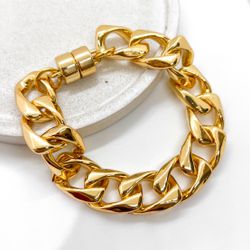Pulseira Maxxi Elos Quadrados Banhada a Ouro - Vila das Pratas e Semijoias 