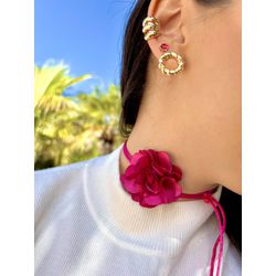 Cordão Chocker Rosinha Pink - Vila das Pratas e Semijoias 