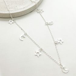 Chocker Lua e Estrela em Prata 925 - Vila das Pratas e Semijoias 