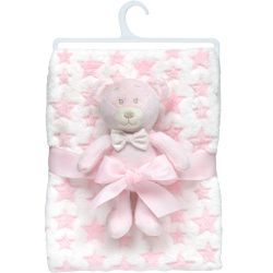 MANTINHA COM URSINHO SONINHO ROSA - VJB18064 - VILA JARDIM STORE BABY