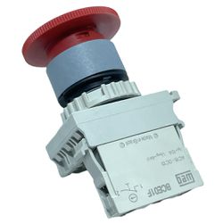 Botão Cogumelo Soco Vermelho (trava/gira Solta) 22... - MAQPART