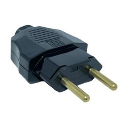 Plugue Macho 2P Weg 180° 10A 250V Preto 13301676 - MAQPART