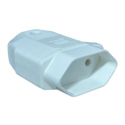 Plugue Macho 2P Weg 180° 10A 250V Branco 13303168 - MAQPART