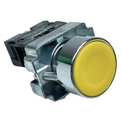 Botão Faceado Metálico Amarelo 22mm 1na LK2BA51 Lu... - MAQPART