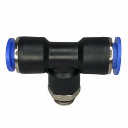 Conexão Pneumatica Tee Fluir Tubo 12mm x Rosca 1/4... - MAQPART