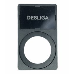 Porta Plaqueta + Plaqueta Desliga Para Botões 22mm... - MAQPART