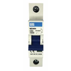 Disjuntor Unipolar 63A Curva C 440Vca 10KA Weg MDW... - MAQPART
