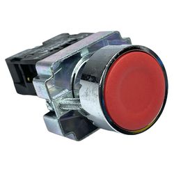 Botão Faceado Metálico Vermelho 22mm 1nf LK2BA42 L... - MAQPART