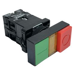 Botão Duplo Iluminado 22mm 1na + 1nf Verde/Vermelh... - MAQPART