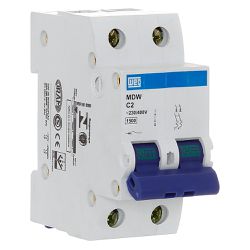 Disjuntor Bipolar Weg Din 02a Curva C 3ka MDW-C2-2 - MAQPART