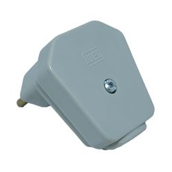 Plugue Macho 2P+T Weg 90° 10A 250V Cinza 13302173 - MAQPART