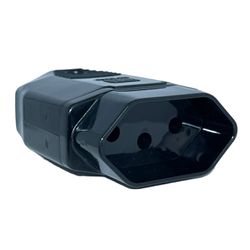 Plugue Macho 2P Weg 180° 10A 250V Preto 13303166 - MAQPART