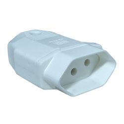 Plugue Femea 2P+T Weg 180° 10A 250V Branco 1330318... - MAQPART