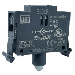 Bloco De Iluminação Led Vermelho 24vca/cc Botão Cs... - MAQPART