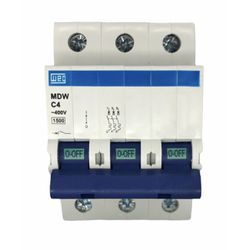 Disjuntor Tripolar Weg Din 4a Curva C 3ka MDW-C4-3 - MAQPART