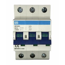 Disjuntor Tripolar 10A Curva B 440Vca 10KA Weg MDW... - MAQPART