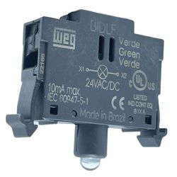 Bloco De Iluminação Led Verde 24vca/cc Botão Csw-b... - MAQPART