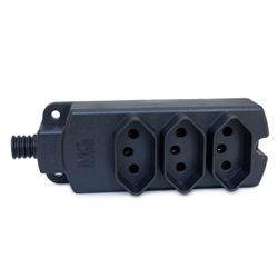 Tomada Múltipla 3 Tomadas 2P+T 10A Preto- Margiriu... - MAQPART